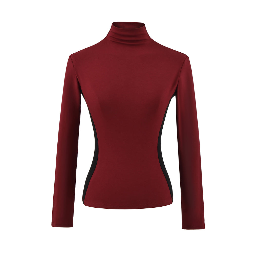 High neck slim fit long sleeved top
