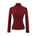 High neck slim fit long sleeved top