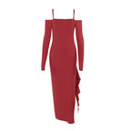 Robe asymétrique fendue pour femme