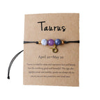 Bracelet Perlé Pierre Naturelle Œil de Tigre Signe Zodiaque
