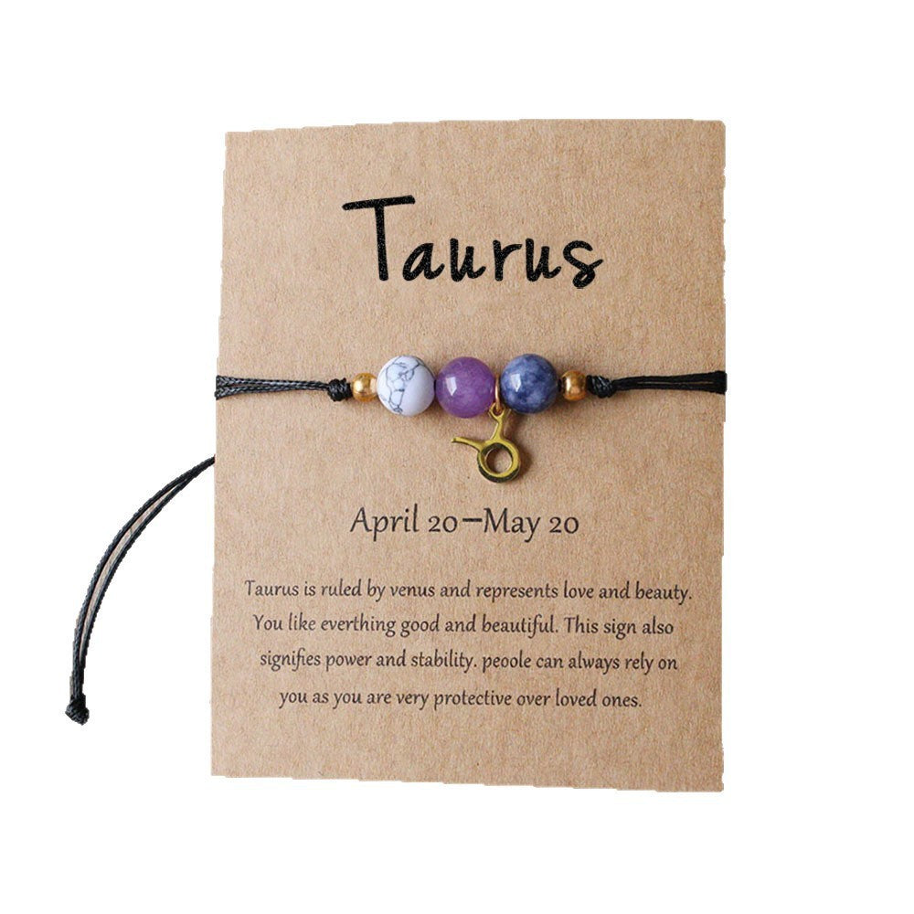 Bracelet Perlé Pierre Naturelle Œil de Tigre Signe Zodiaque