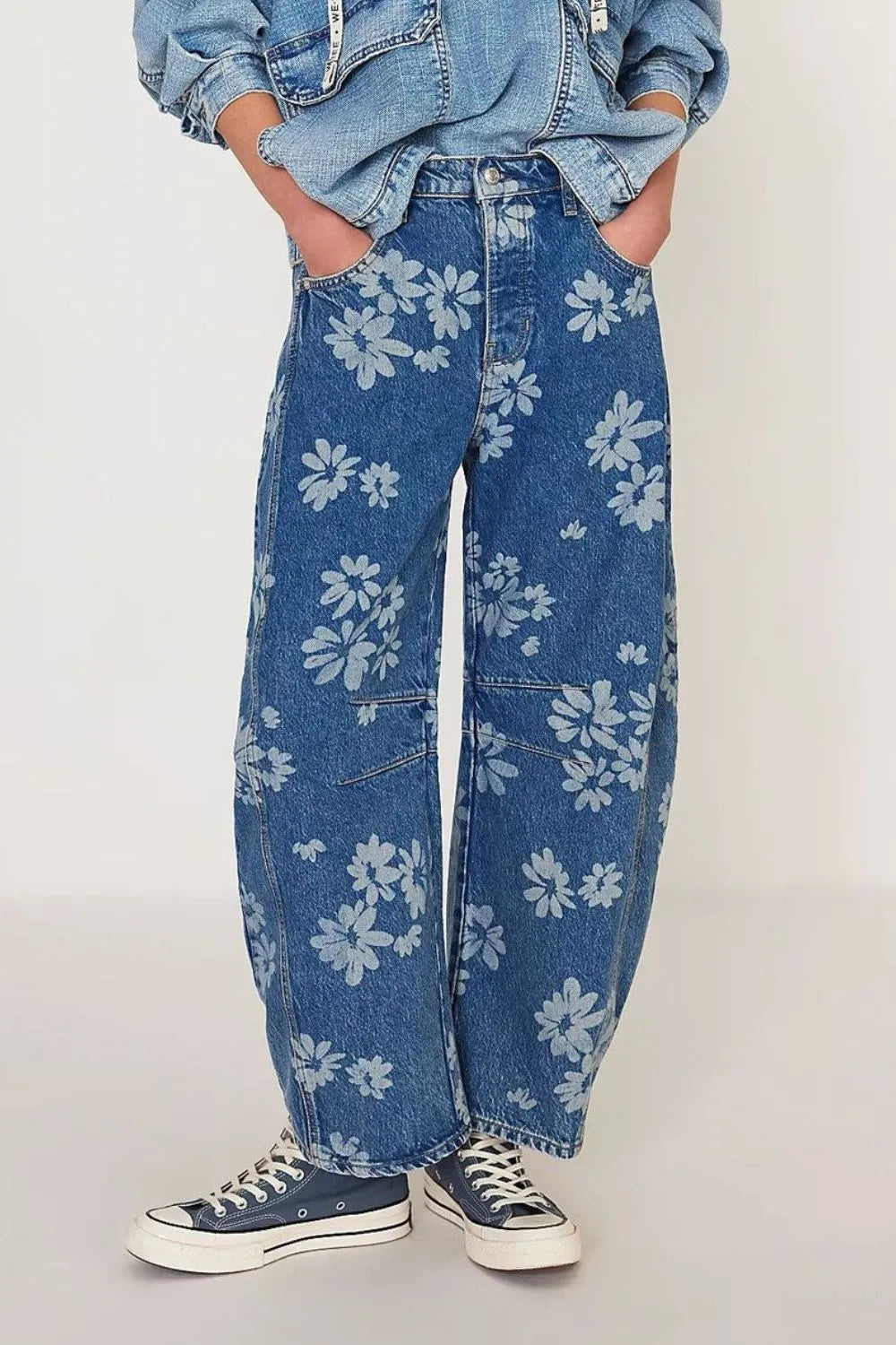 Jean Large Imprimé Fleuri