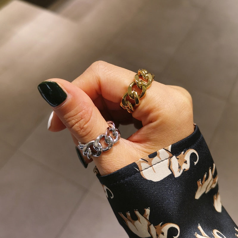Bague Chaîne Torsadée Vintage