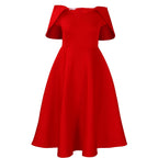 Party Flared Dress with Cape