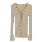 Cardigan Col V Volants
