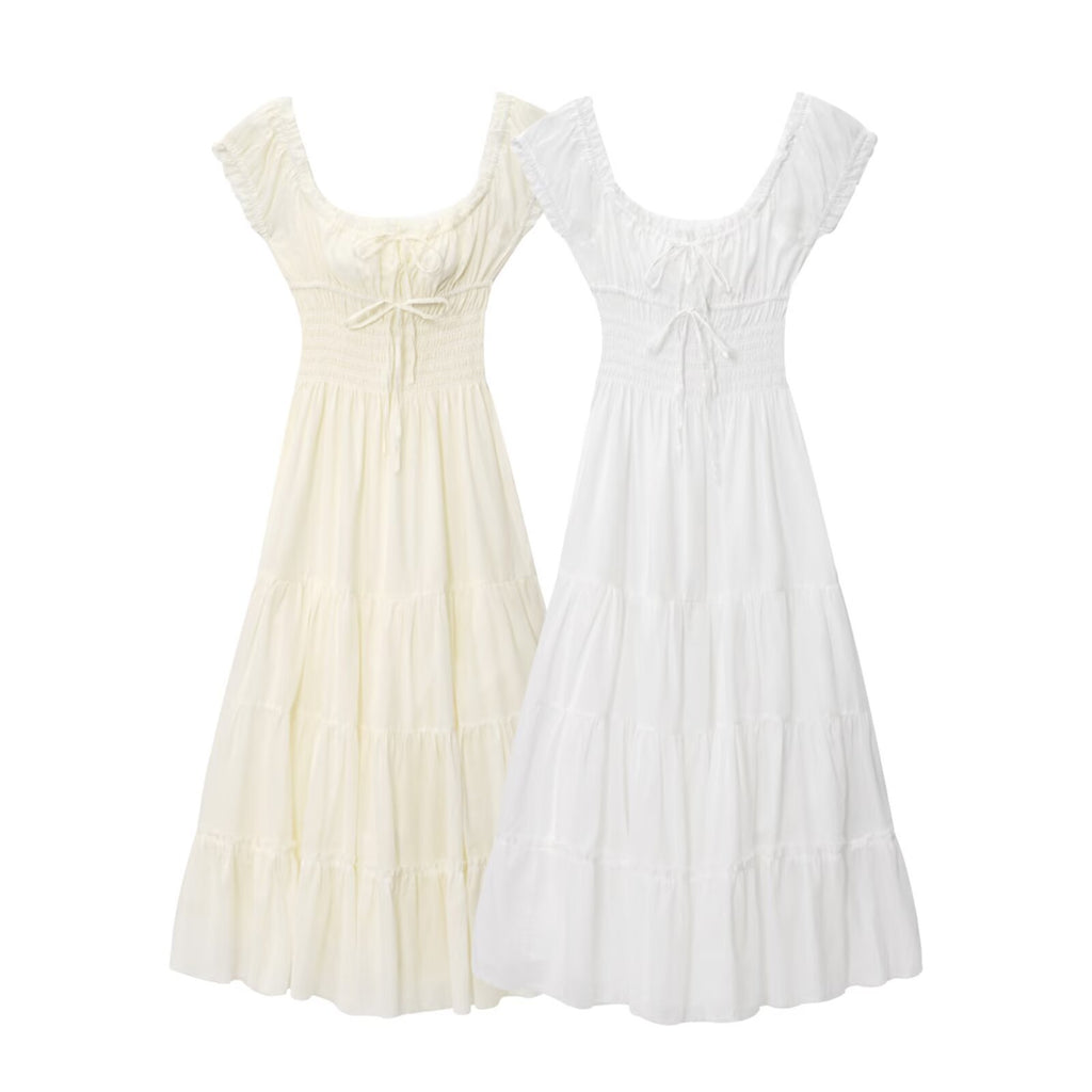 Robe longue ample à encolure carrée pour femme