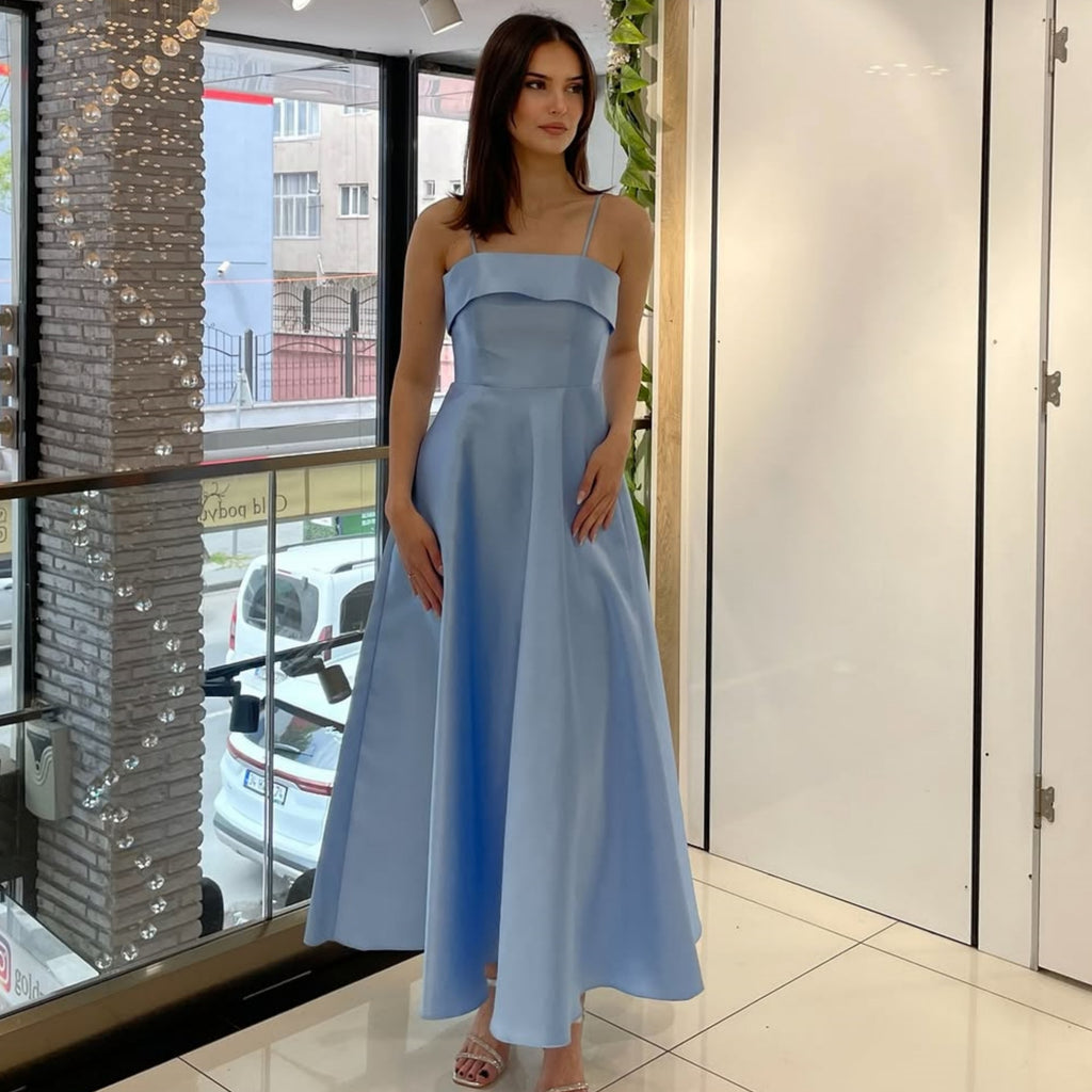 Satin suspender evening dress fashion dress