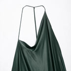 Asymmetric satin texture dress