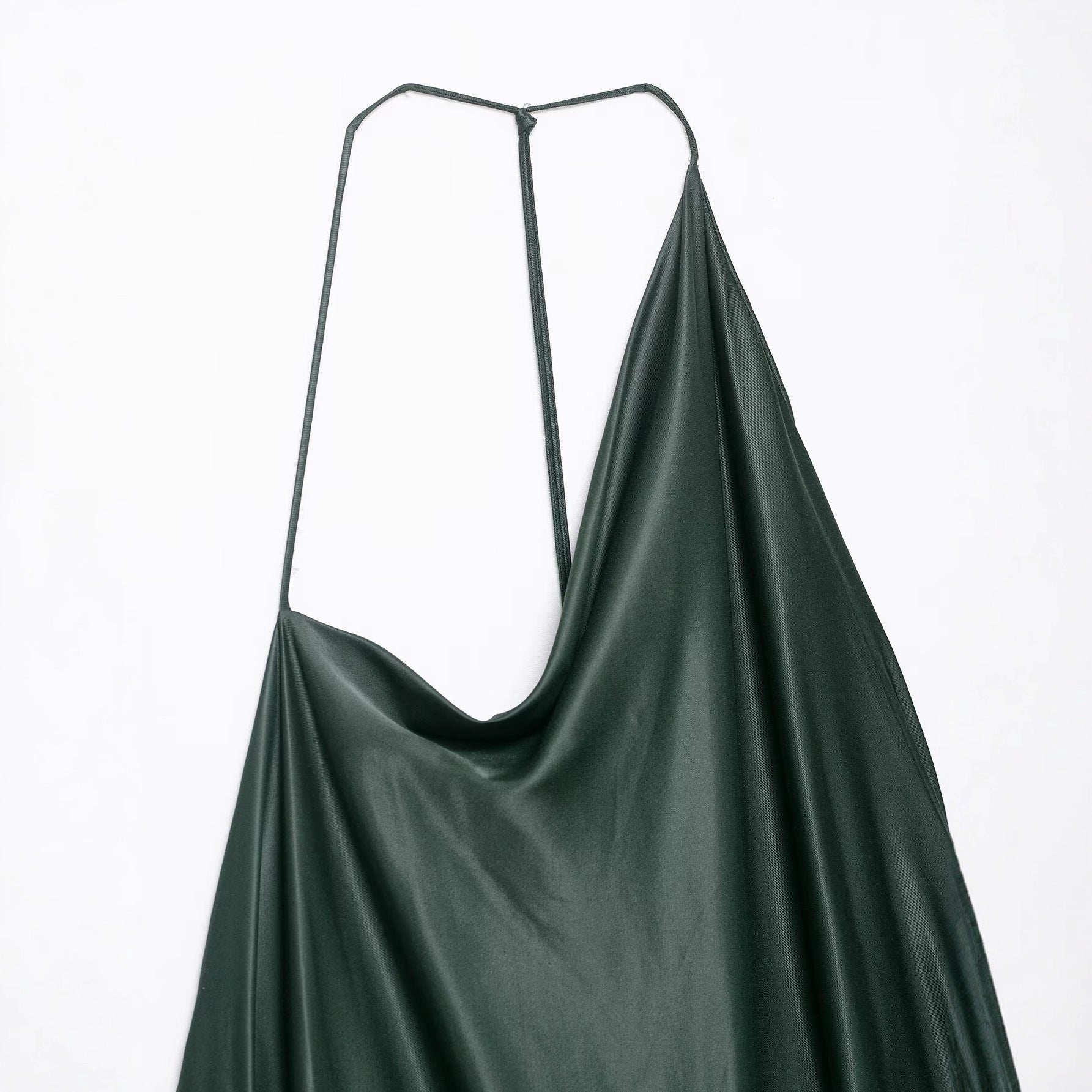 Asymmetric satin texture dress