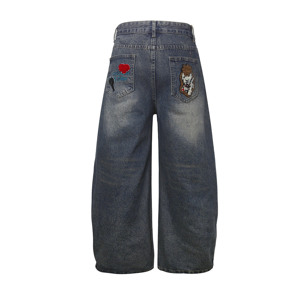 Jean Large Brodé