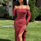 Robe asymétrique fendue pour femme