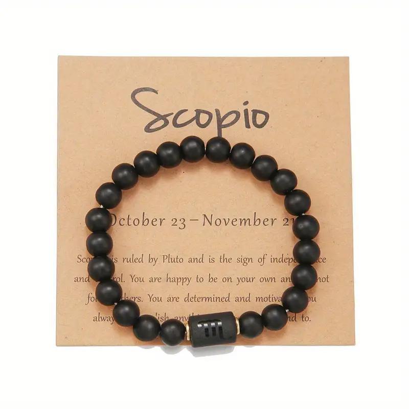 Bracelet Perlé Pierre Naturelle Œil de Tigre Signe Zodiaque