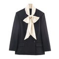 Veste Blazer Col Écharpe Colorblock