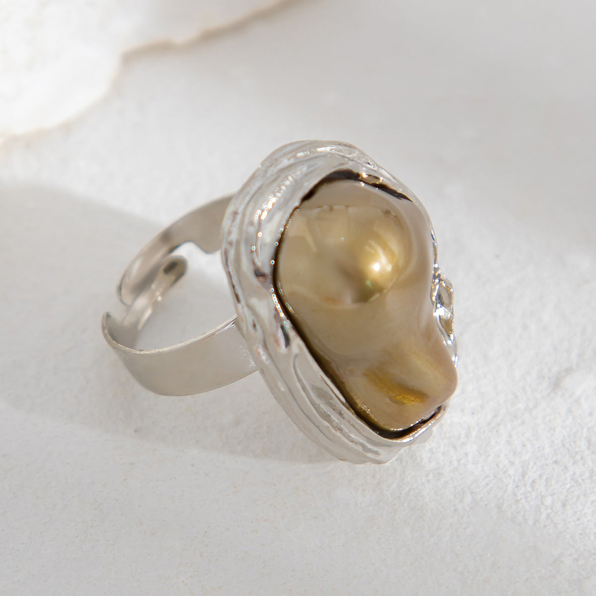 Bague Baroque Perle Irrégulière