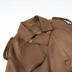 British style deer fur long windbreaker jacket