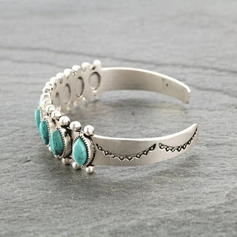 Bracelet Ouvert Turquoise Antique