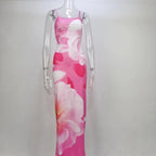 Backless split camisole dress