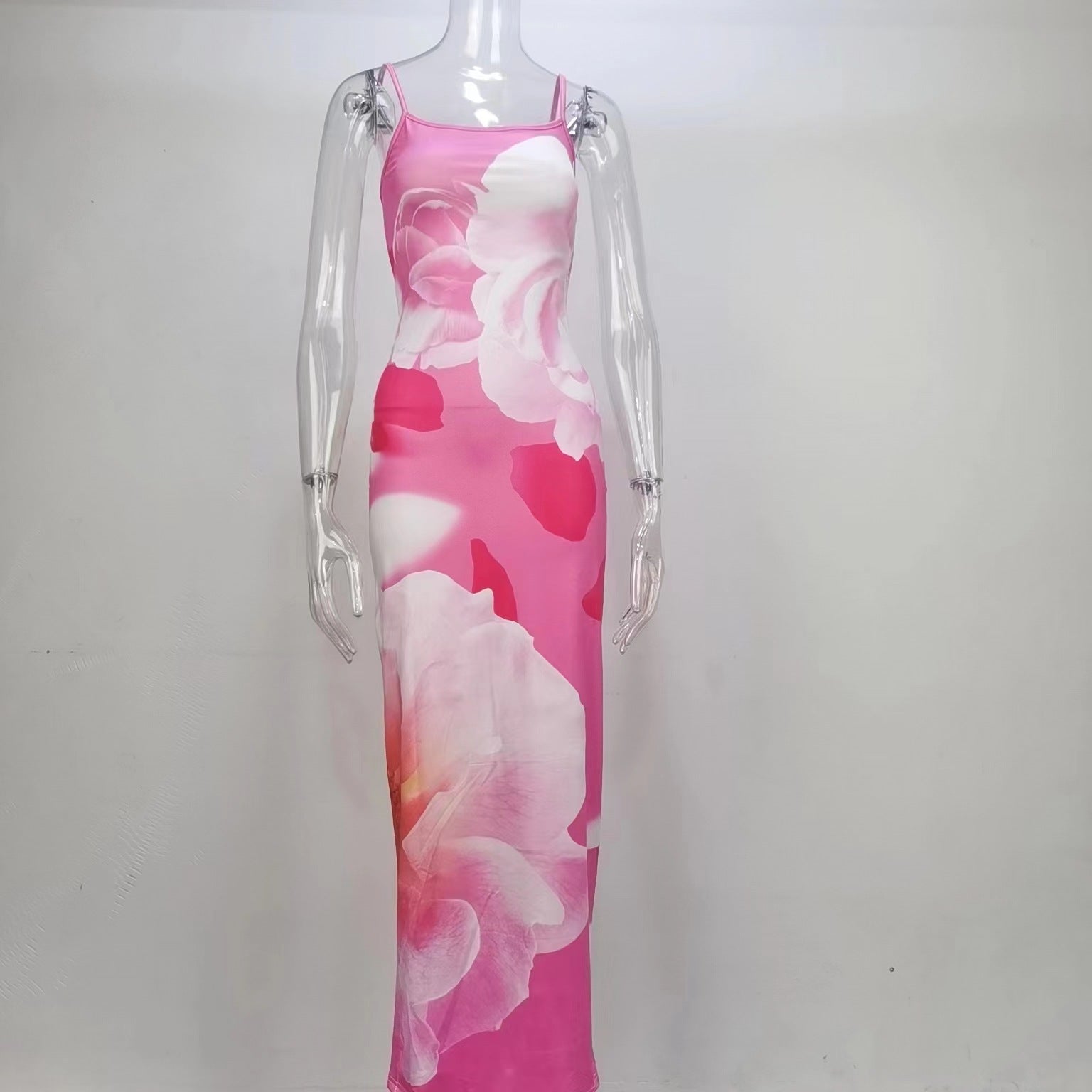 Backless split camisole dress
