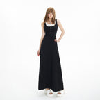 Robe trapèze élégante et amincissante sans manches pour femme