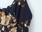 Floral slimming and slimming shoulder strap suspender dress