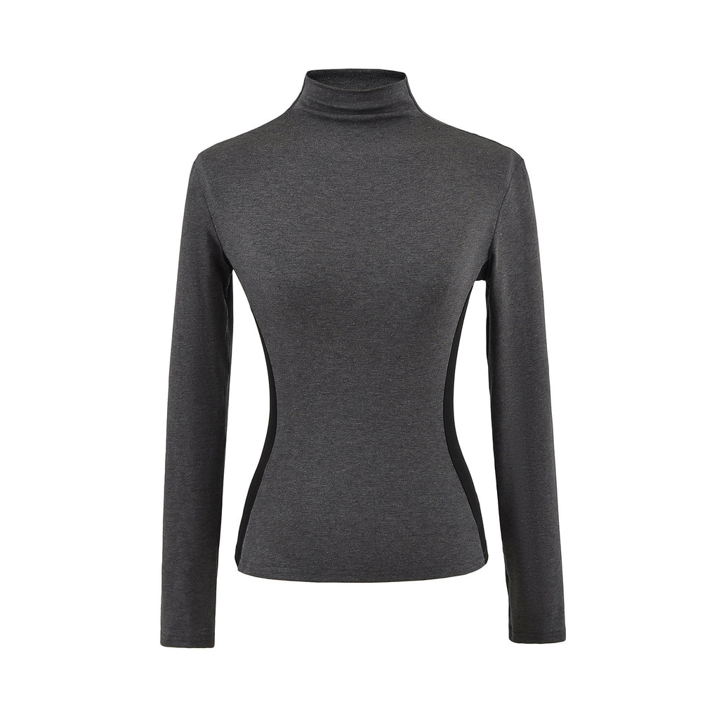 High neck slim fit long sleeved top