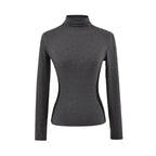 High neck slim fit long sleeved top