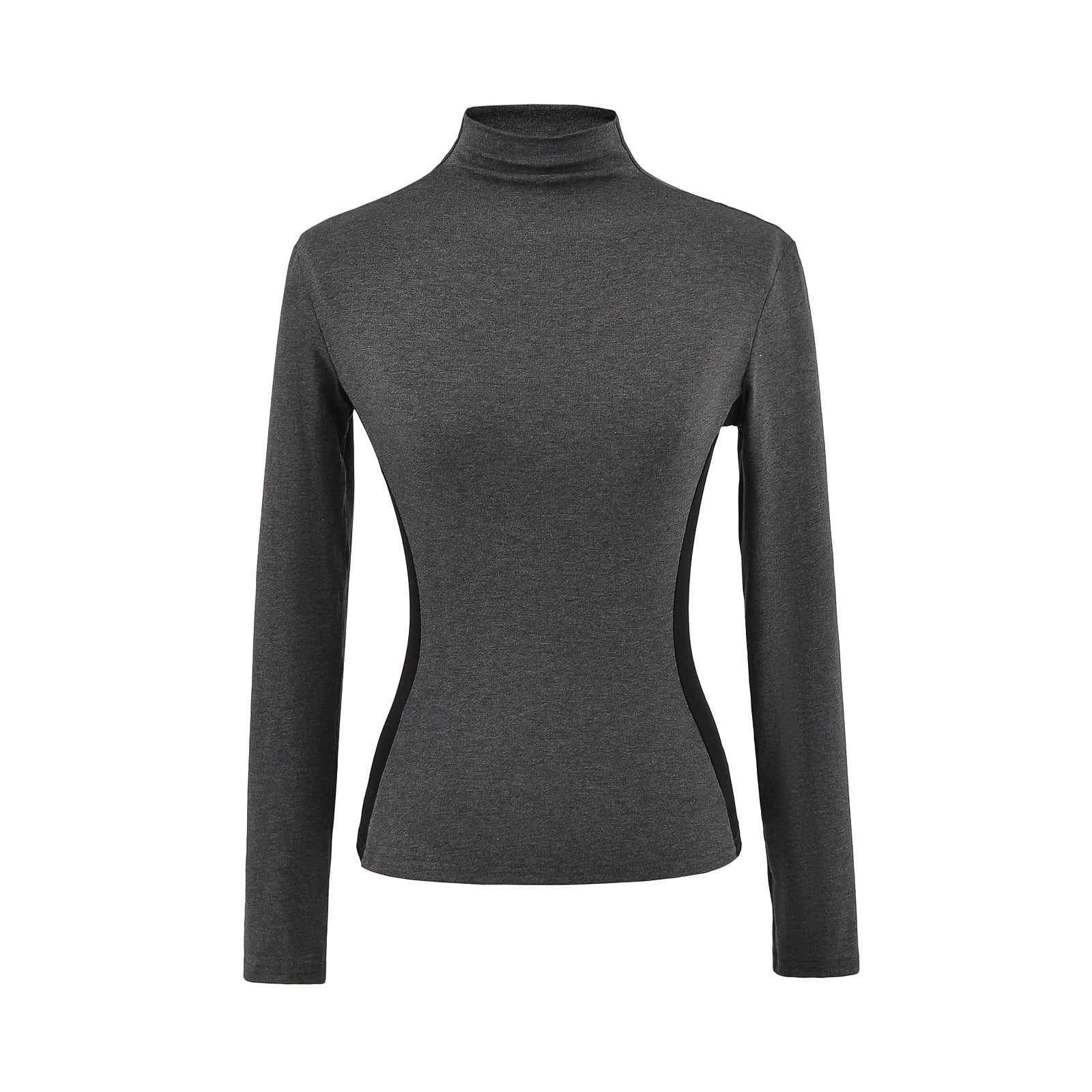 High neck slim fit long sleeved top
