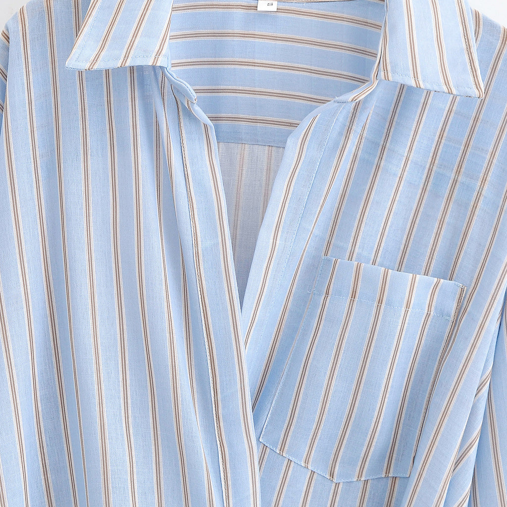 Striped double breasted dress