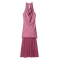 Folded and spliced MIDI dress
