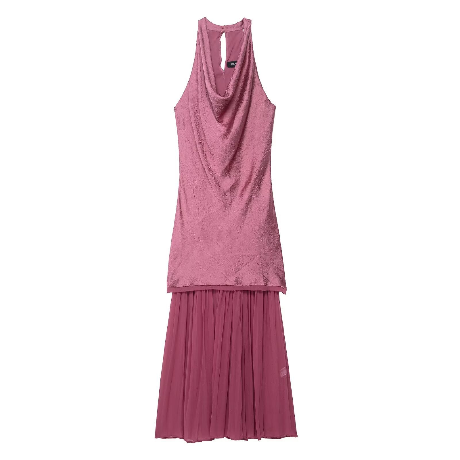 Folded and spliced MIDI dress