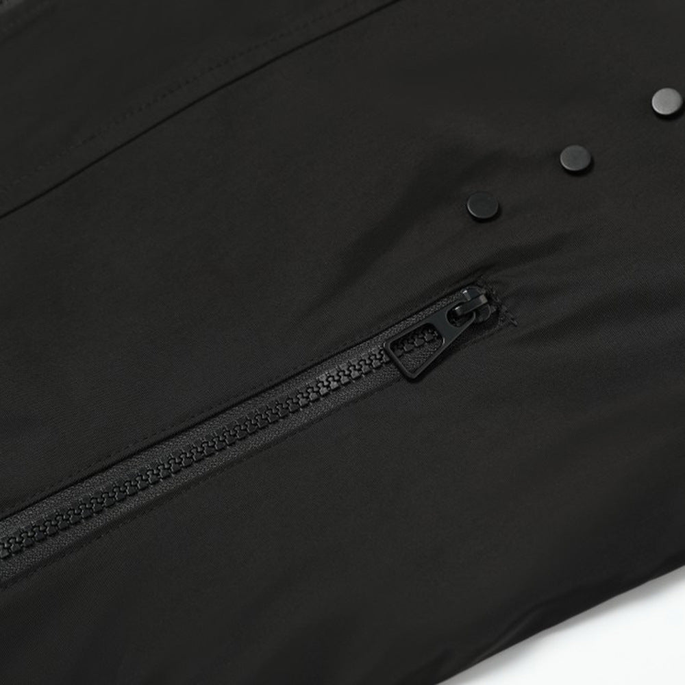 Solid color workwear stand up collar zipper jacket