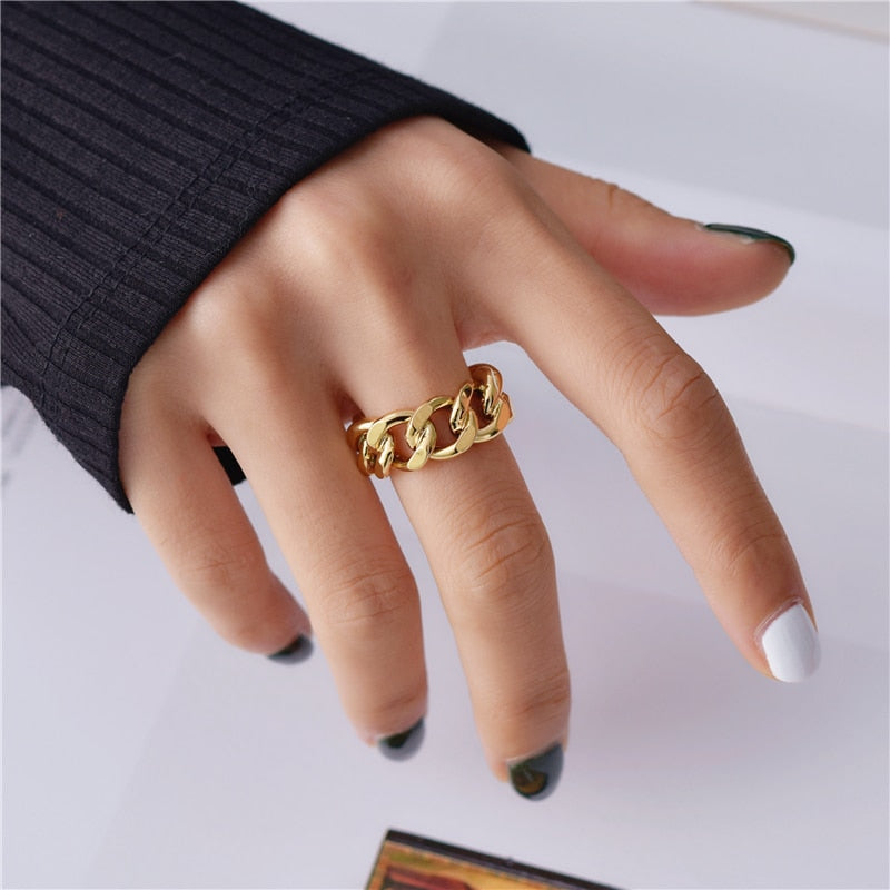 Bague Chaîne Torsadée Vintage