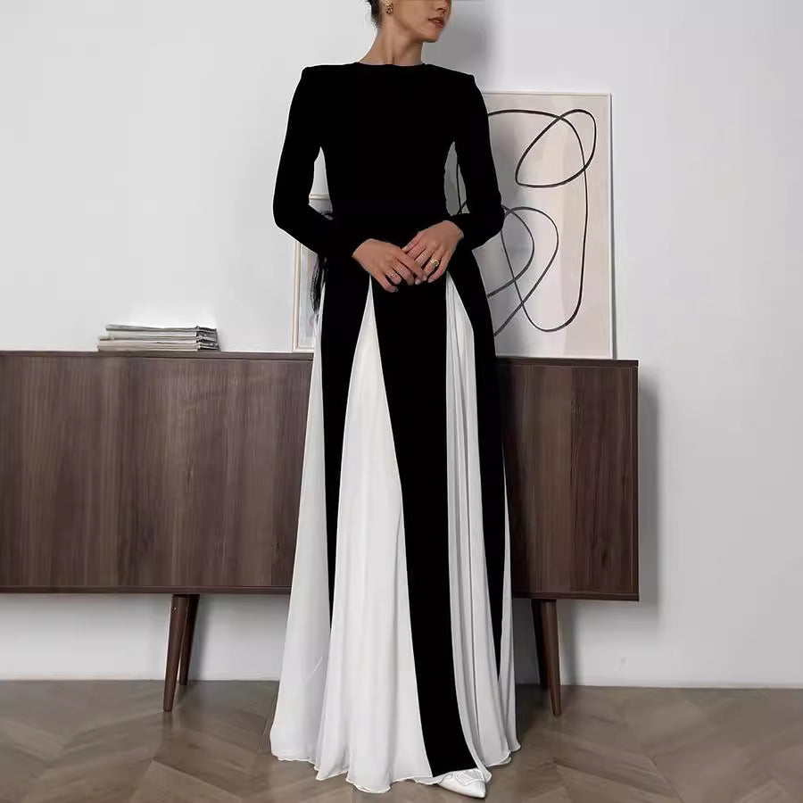 Robe Longue Colorblock Décontractée