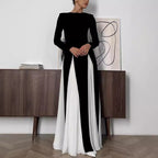 Robe Longue Colorblock Décontractée