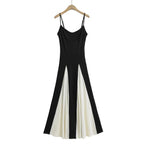 Robe longue à bretelles pour femme