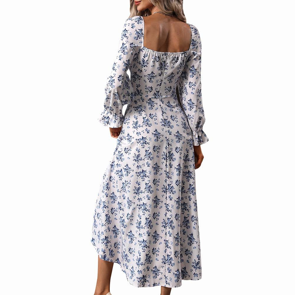 Robe Longue Fleurie Manches Longues