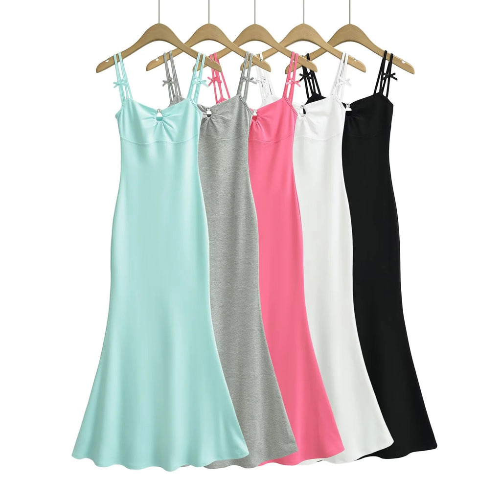 Chest-cutout strap dress