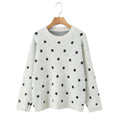Lazy style loose polka dot pullover knitted sweater