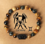 Bracelet Perlé Pierre Naturelle Œil de Tigre Signe Zodiaque