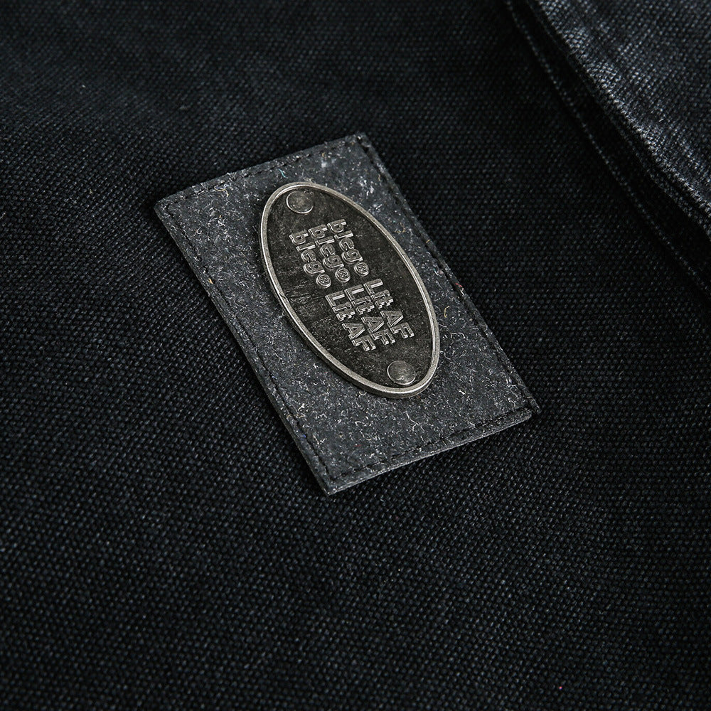 Zipper decoration workwear denim jacket