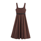Belt and Flute Strap Dress