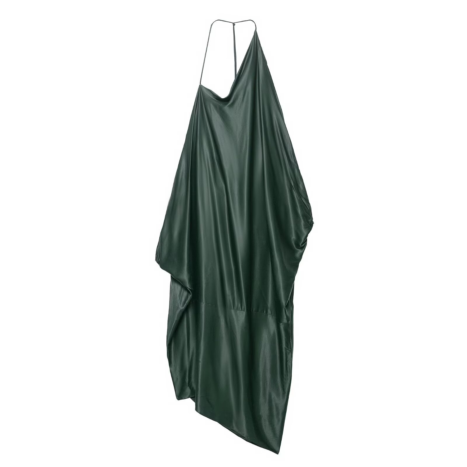 Asymmetric satin texture dress