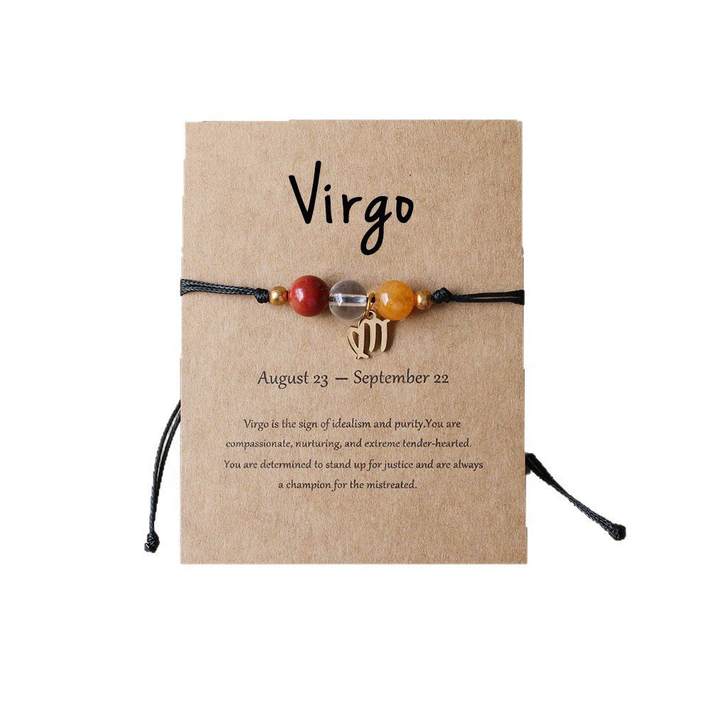 Bracelet Perlé Pierre Naturelle Œil de Tigre Signe Zodiaque