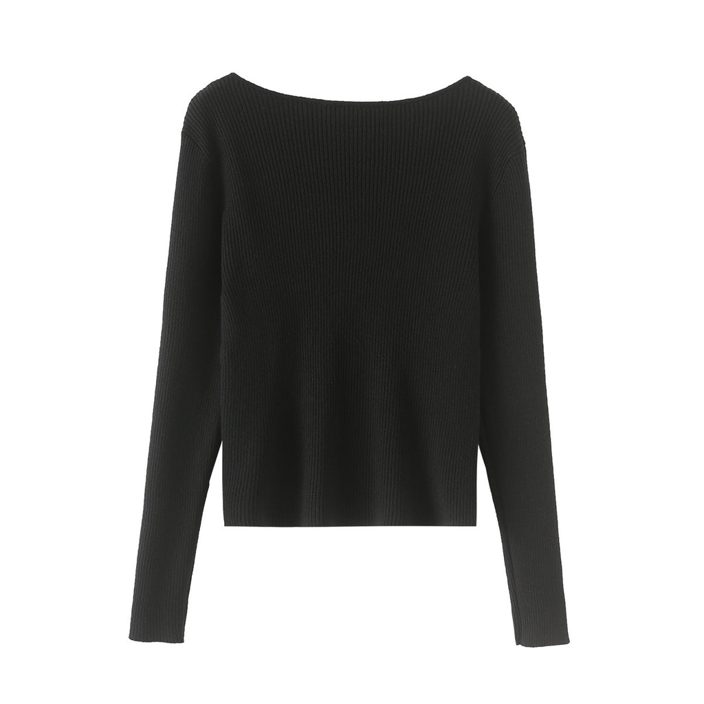 Pull Simple Boutonnage Col Cranté