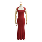 Off-the-Shoulder Halter Dress