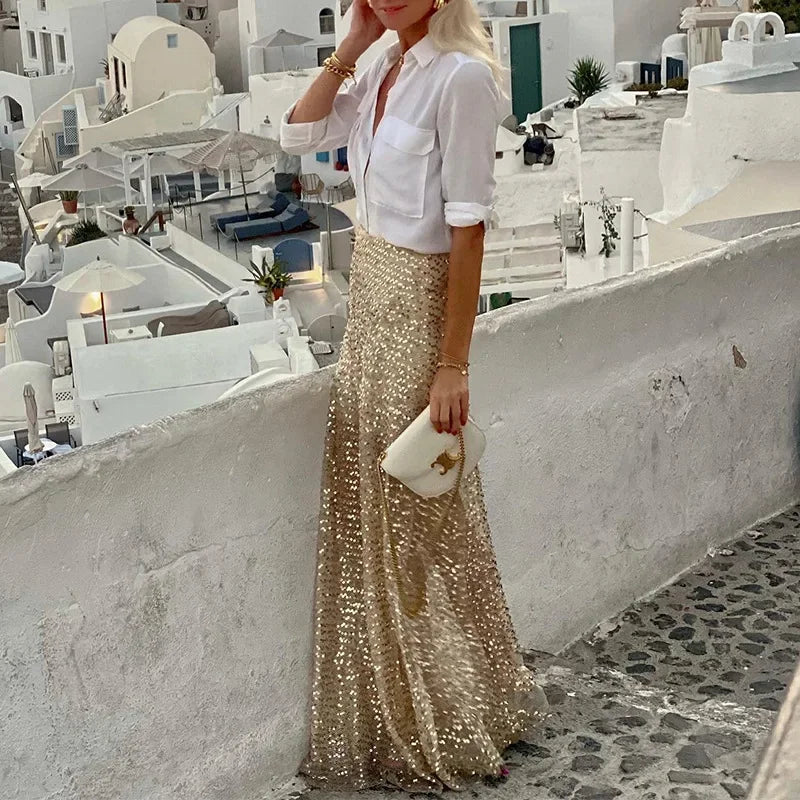 Jupe Longue Sequins