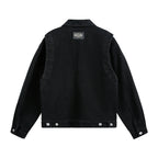 Zipper decoration workwear denim jacket