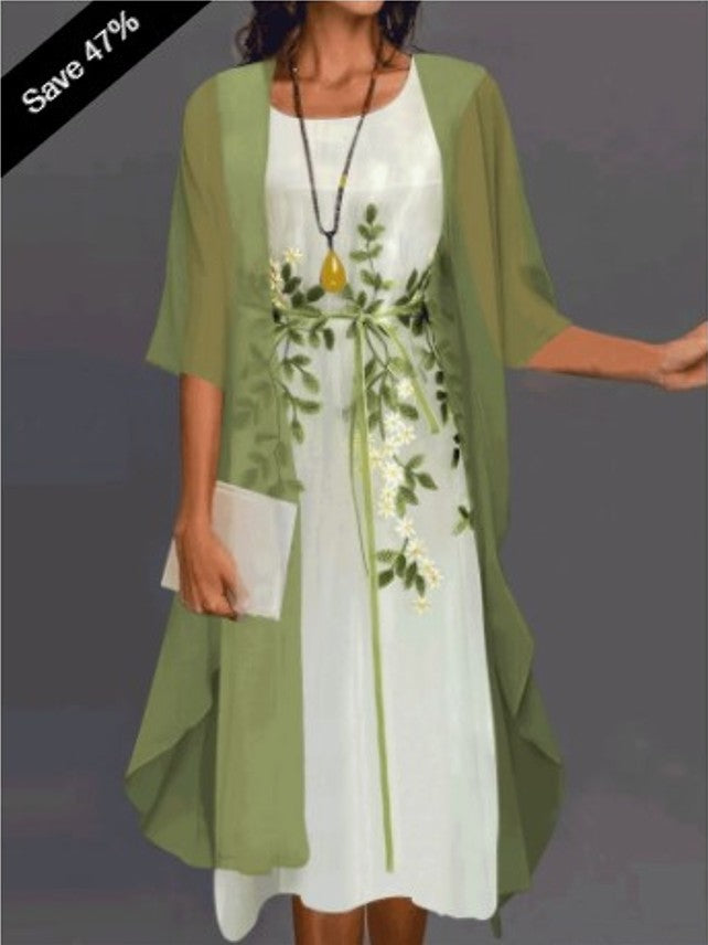 Ensemble robe élégante en dentelle et mousseline