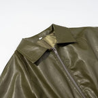 Veste en Cuir Taille Élastique Streetwear