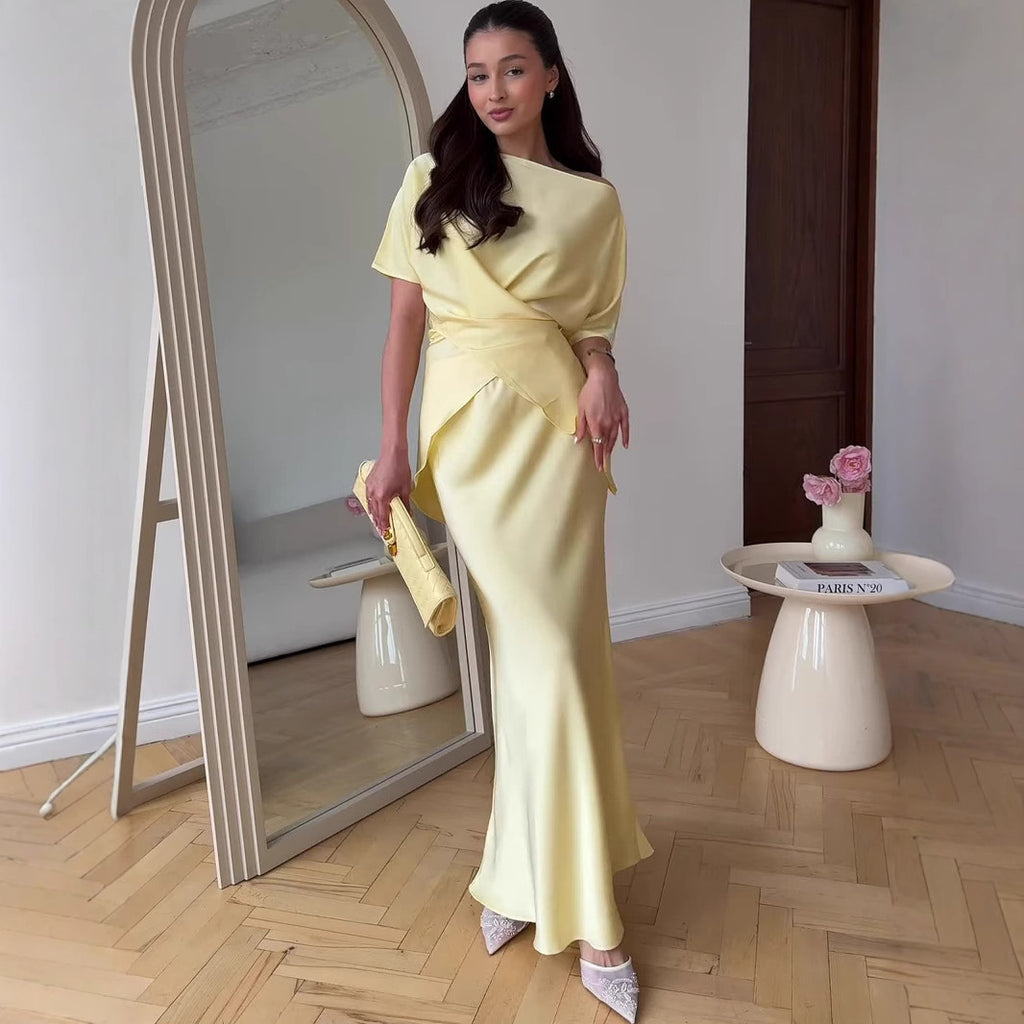 Short Sleeve Long Dress Set Women's Dress